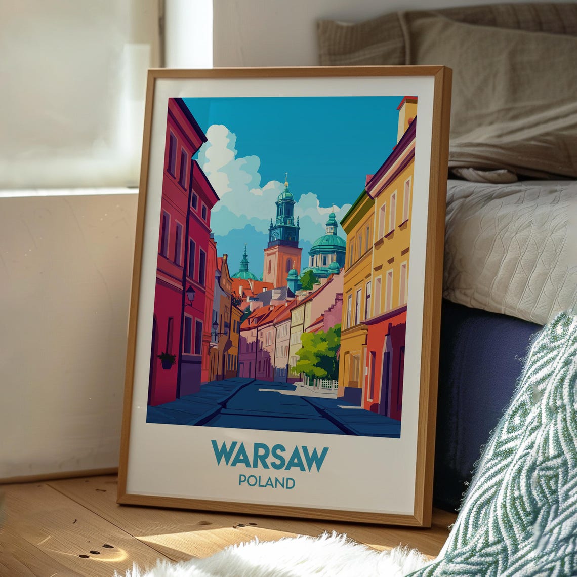 Warsaw Travel Poster, Poland City Art Print - Image 3