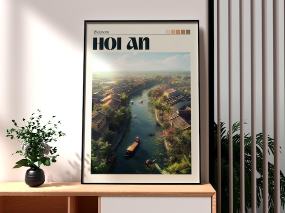 Hoi An Old Town River Boats Golden Hour Vietnam Travel Poster