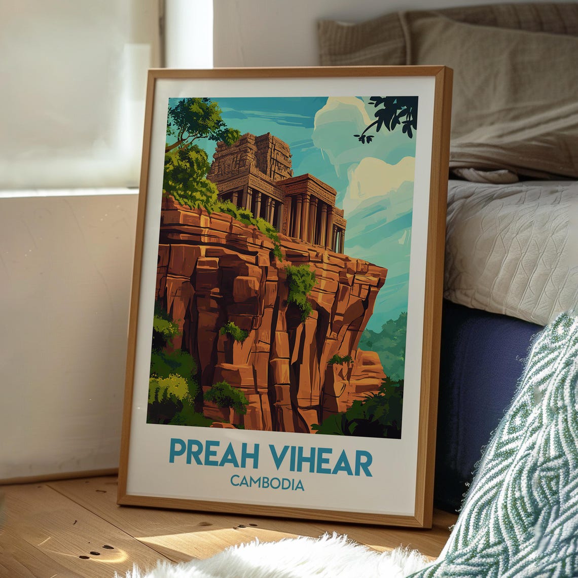 Preah Vihear Cambodia Cliff Top Temple Heritage Travel Poster - Image 3