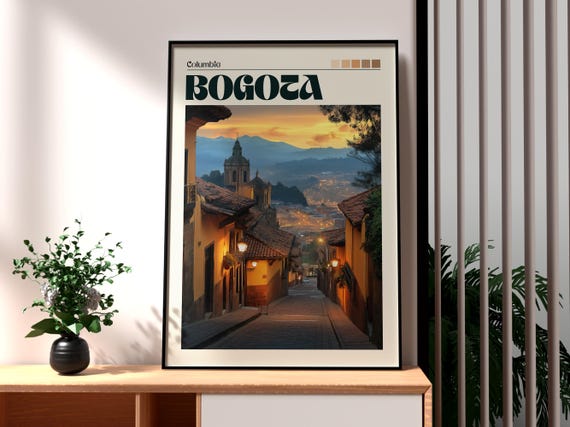 Bogota Poster Art Colombia Travel Print Wall Backpacking South America