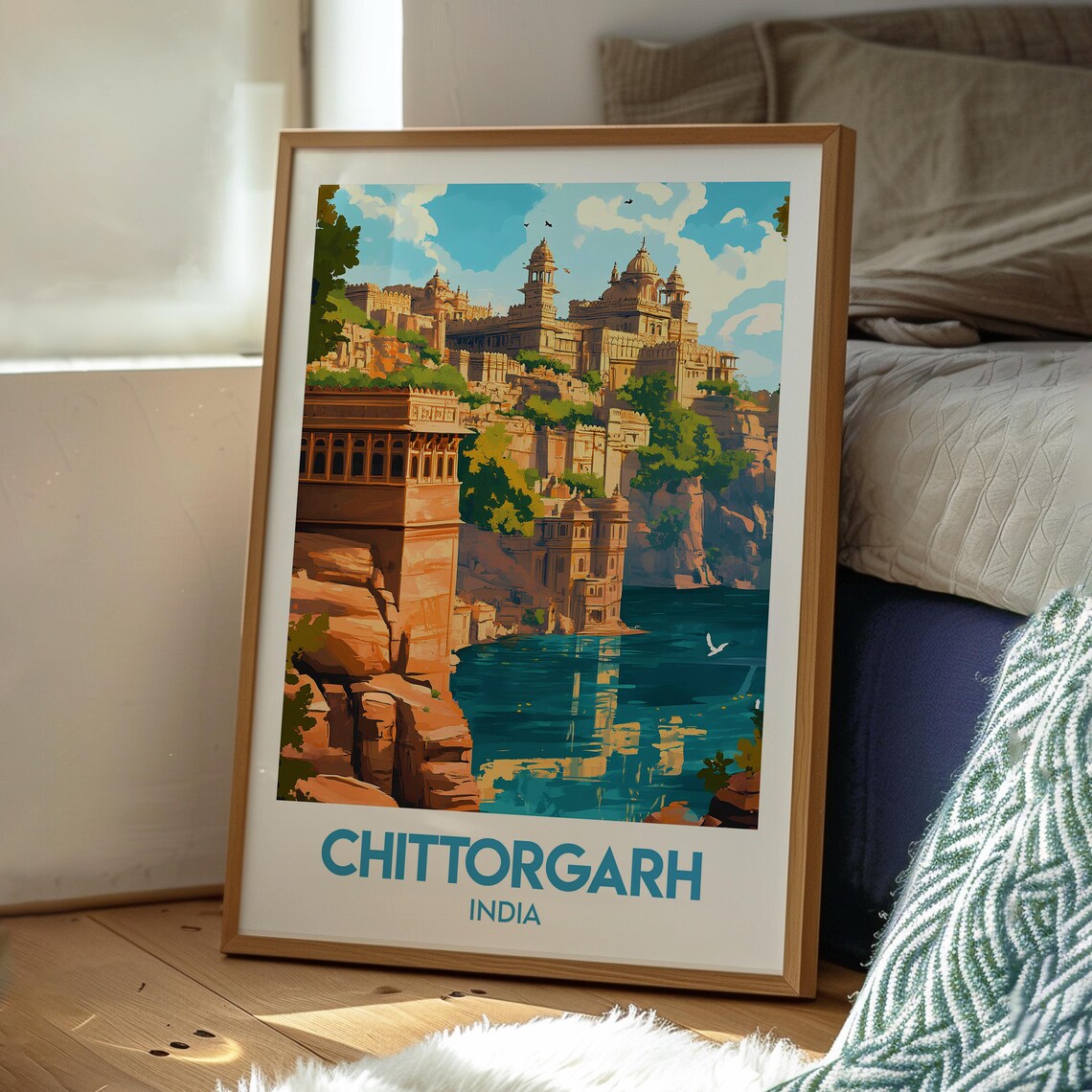 Chittorgarh Travel Poster, Rajasthan Gift for Traveller - Image 3
