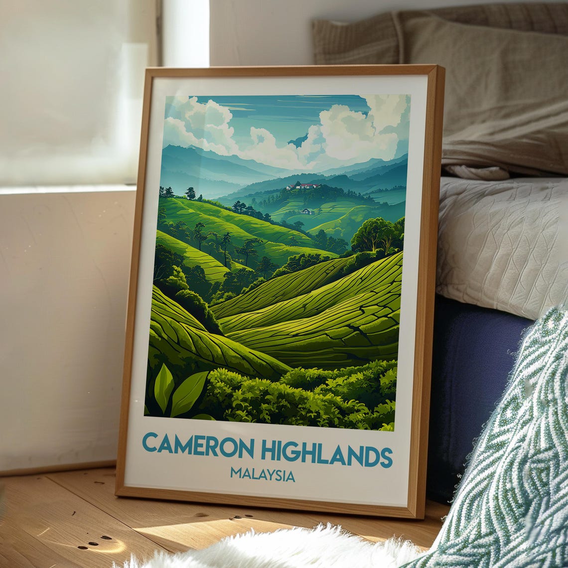 Cameron Highlands Malaysia Tea Plantation Hills Travel Poster - Image 3