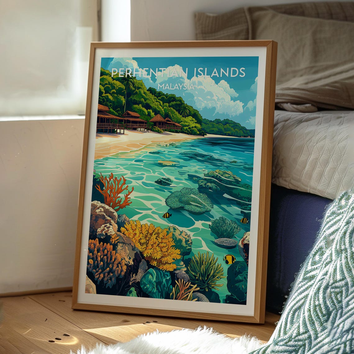 Perhentian Islands Malaysia Tropical Beach Coral Sea Scene Poster - Image 3
