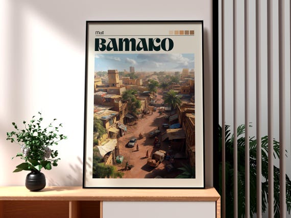 Bamako Travel Print Mali Wall Art Poster Africa City