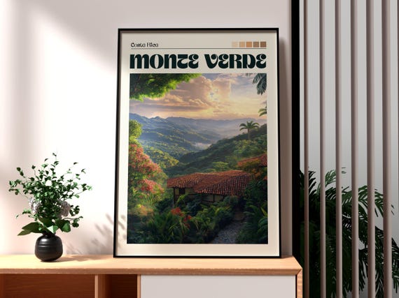 Monteverde Print Costa Rica Wall Art Central America Poster Travel
