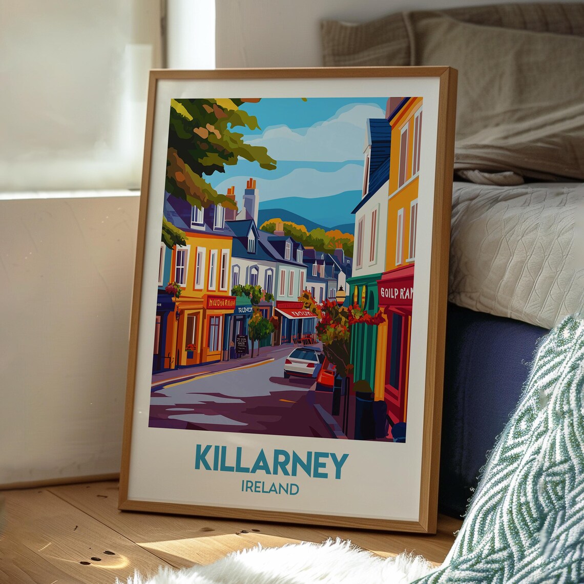 Killarney Ireland Colorful Shopfront Town Street Travel Poster - Image 3
