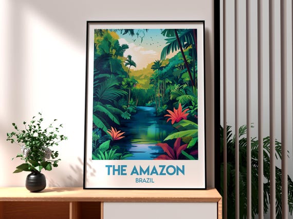 Amazon Rainforest Poster The Wall Art River Print Brazil South America