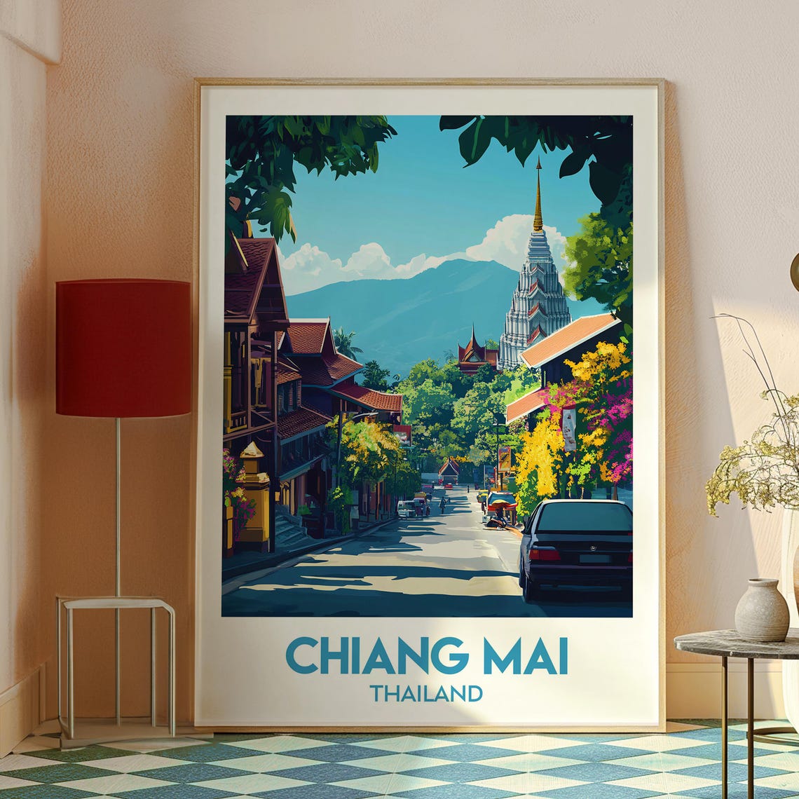 Chiang Mai Print Thailand Wall Art Travel The Mountain Poster Backpacking Gift For Traveller - Image 2