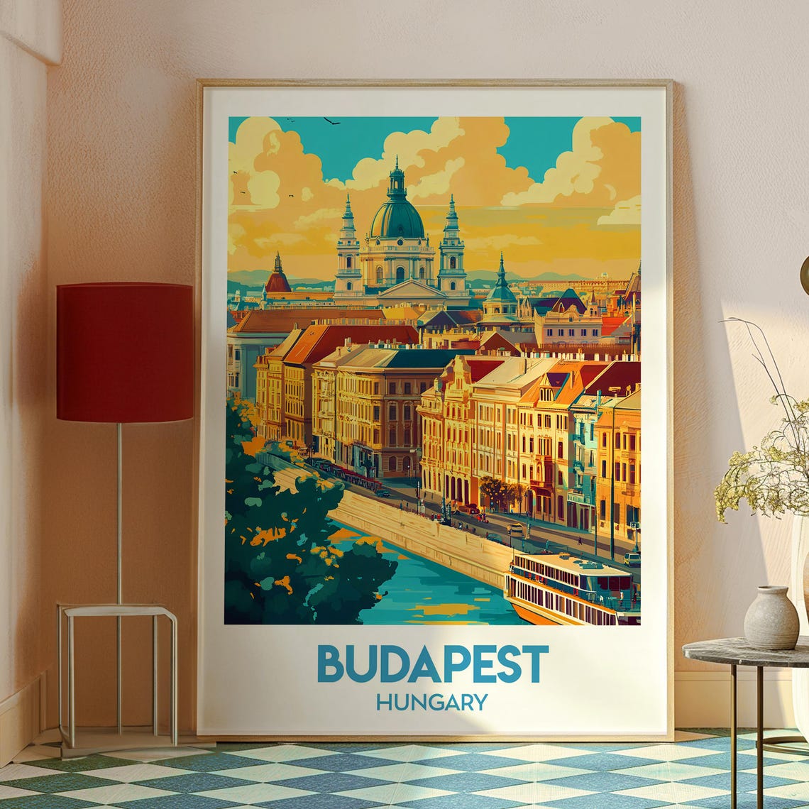 Budapest Hungary Saint Stephens Basilica Danube Travel Poster - Image 2