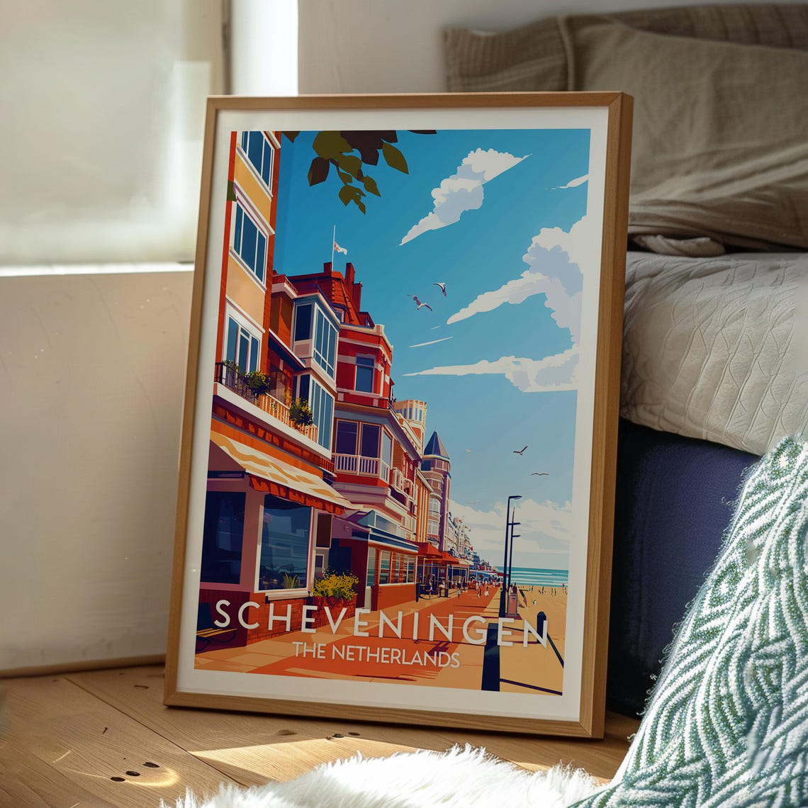 Scheveningen The Netherlands Beach Boulevard Retro Travel Poster - Image 3