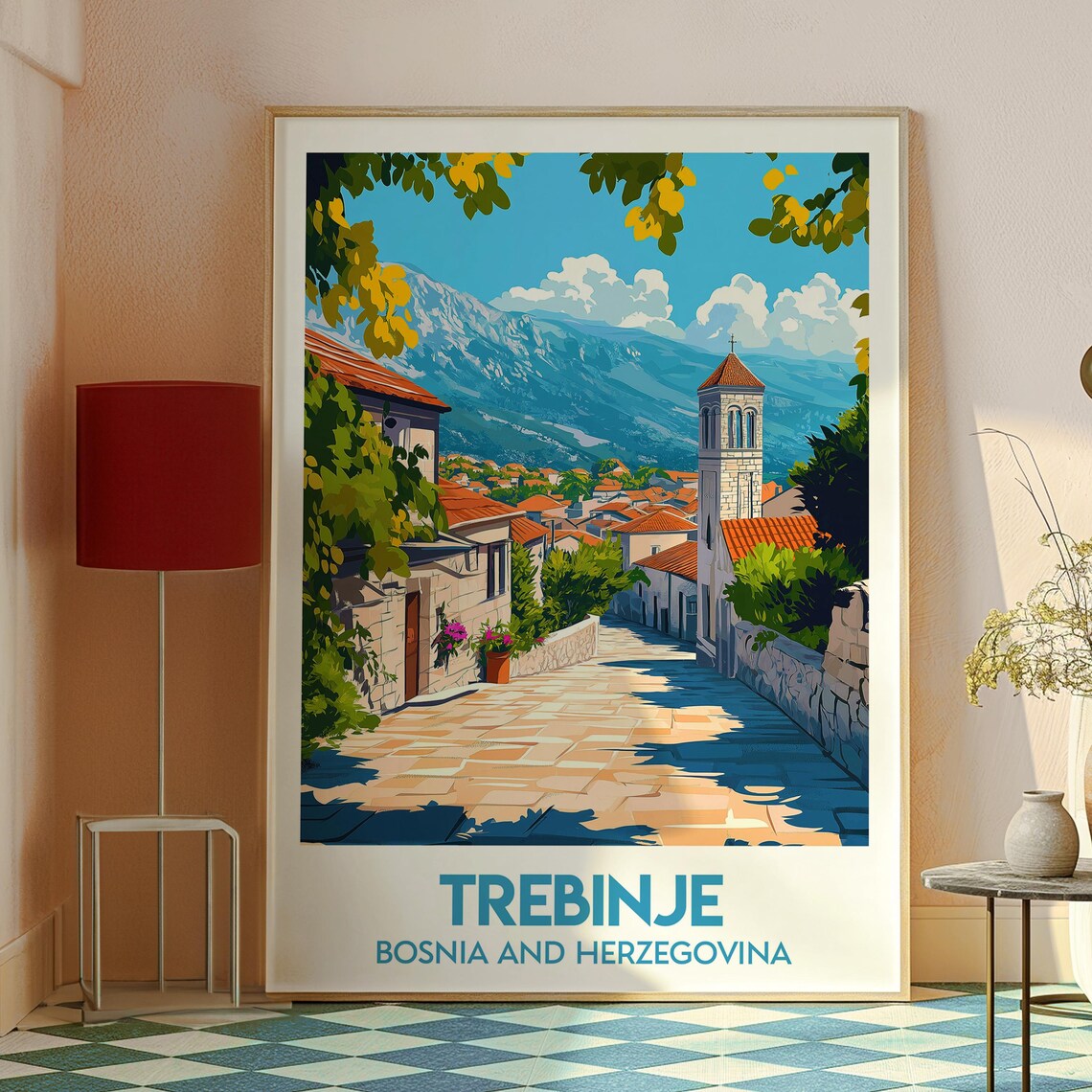 Trebinje Bosnia and Herzegovina Old Town Mountain Travel Poster - Image 2