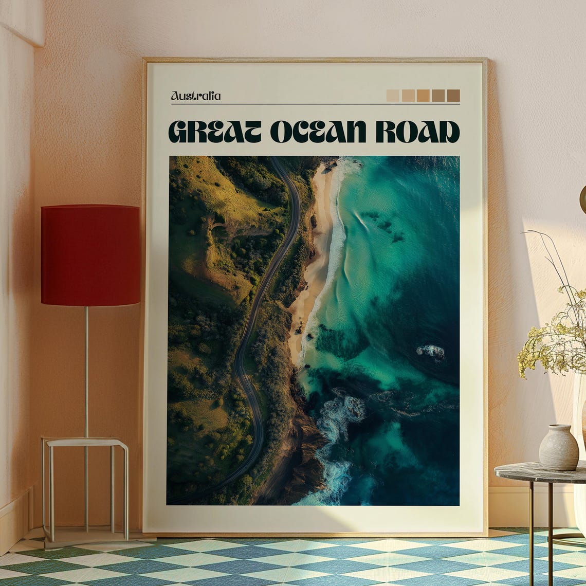 Great Ocean Road Australia Turquoise Aerial Coastline Poster - Image 2
