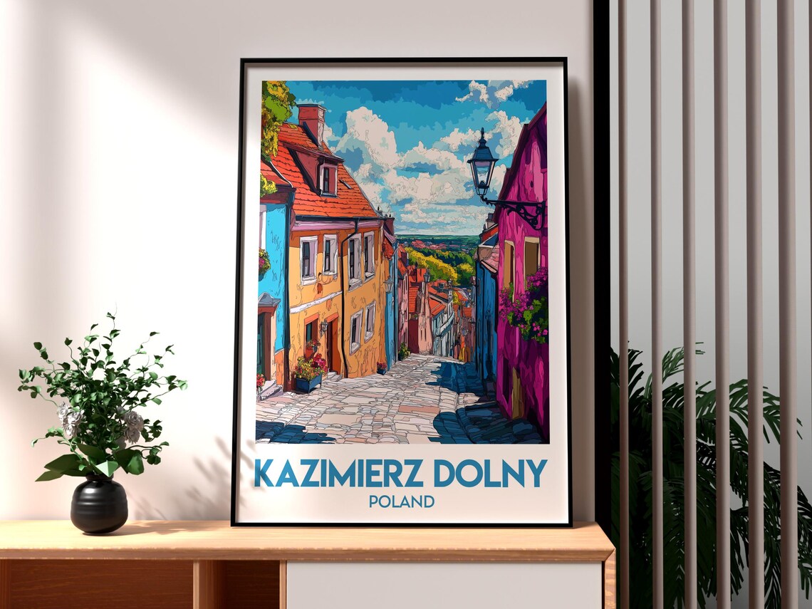 Kazimierz Dolny Poland Charming Heritage Street Vintage Homes Poster