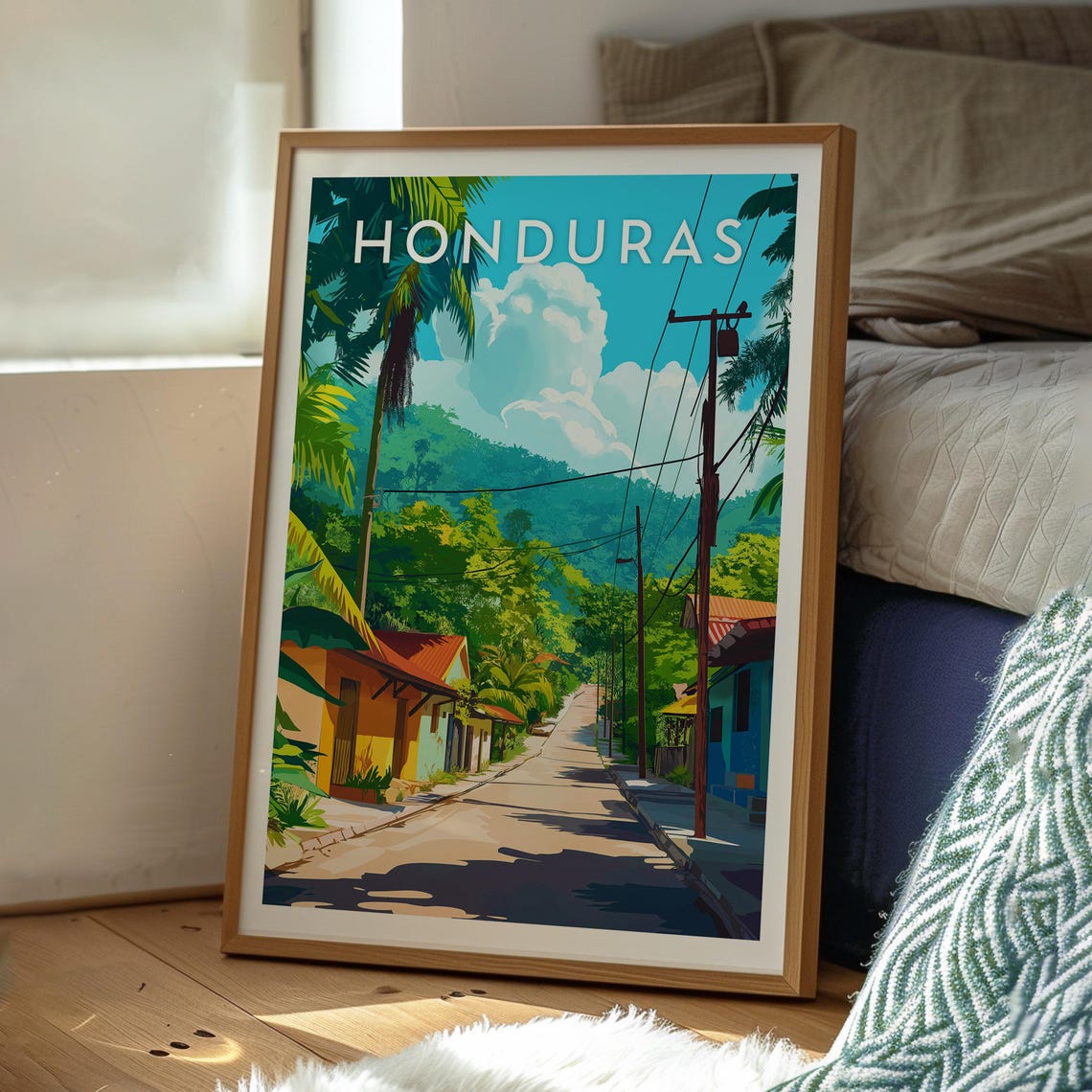 Honduras Print Wall Art Coast Beach Travel Central America - Image 3