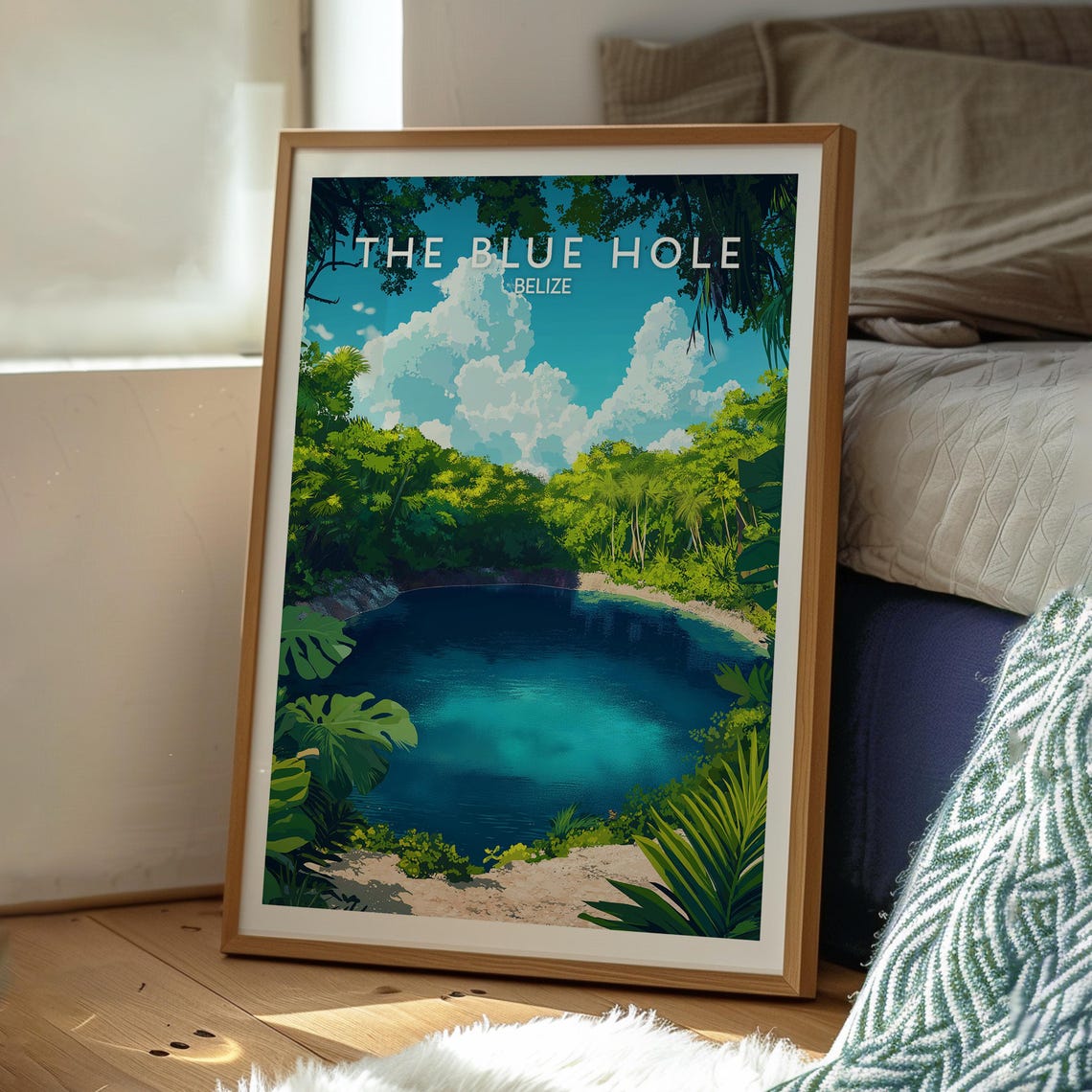 The Blue Hole Print Belize Wall Art Coast Travel Central America - Image 3