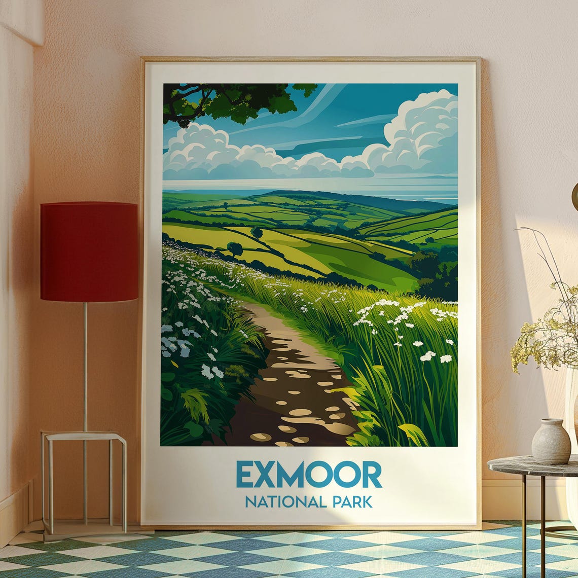 Exmoor National Park Green Rolling Hills Wildflower Path Poster - Image 3