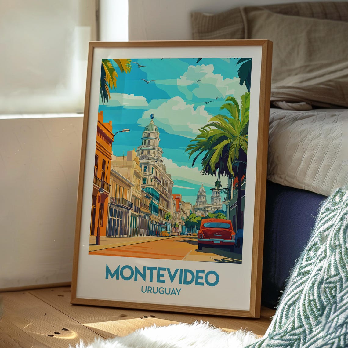 Montevideo Poster Uruguay Art Travel Print Wall Backpacking South America - Image 3