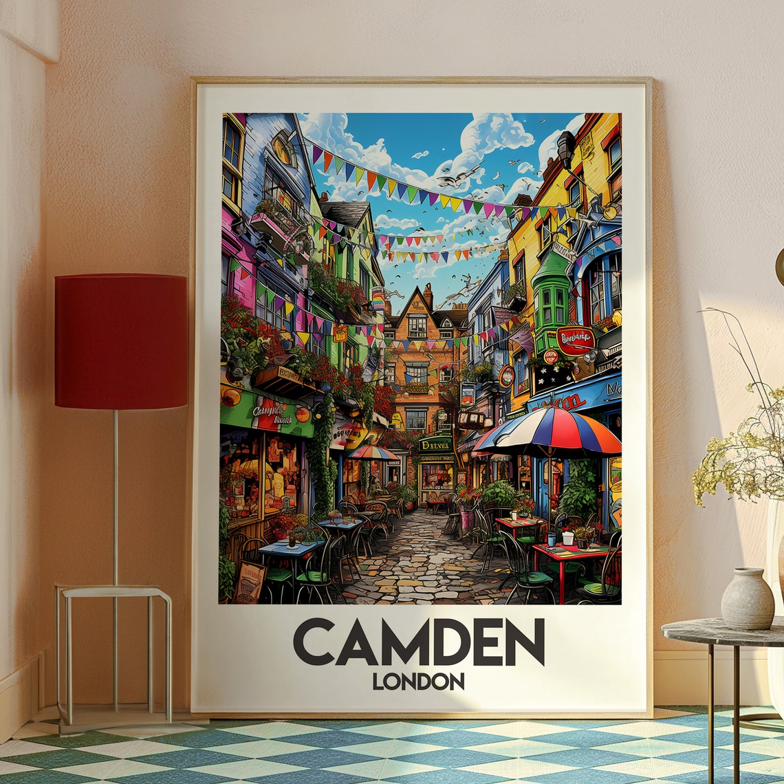Camden Print London Travel Poster, UK City Market - Image 2
