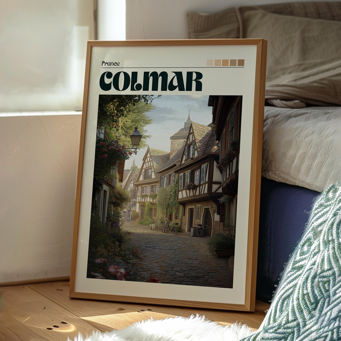 Colmar France Half Timbered Houses Cobblestone Street Fairytale Poster - Image 3