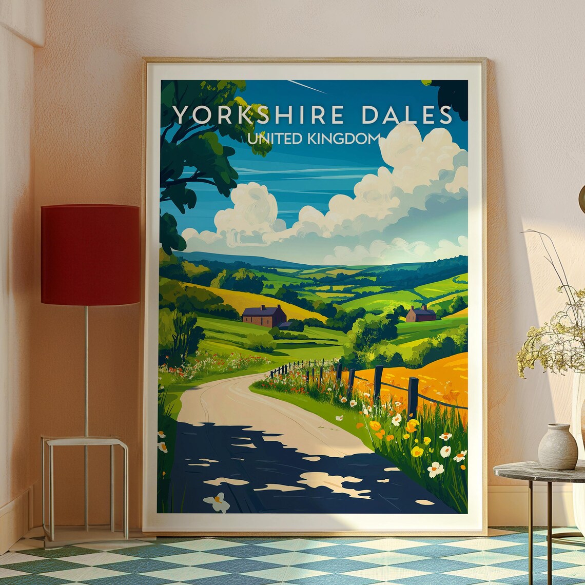 Yorkshire Dales United Kingdom Rolling Hills Country Lane Poster - Image 2