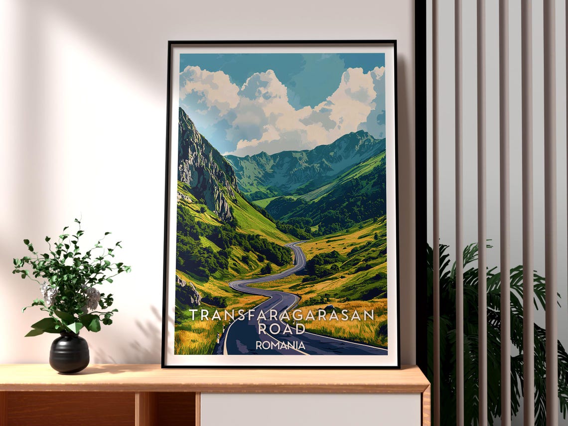 Transfagarasan Road Romania Winding Mountain Drive Travel Poster