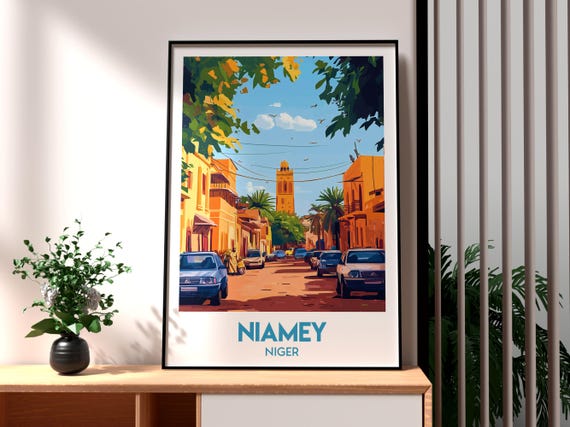 Niamey Poster Niger Print Travel Art Africa Wall Wildlife