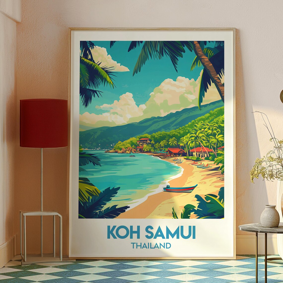 Koh Samui Thailand Beach Boat Serene Island Tropical Travel Poster - Image 2