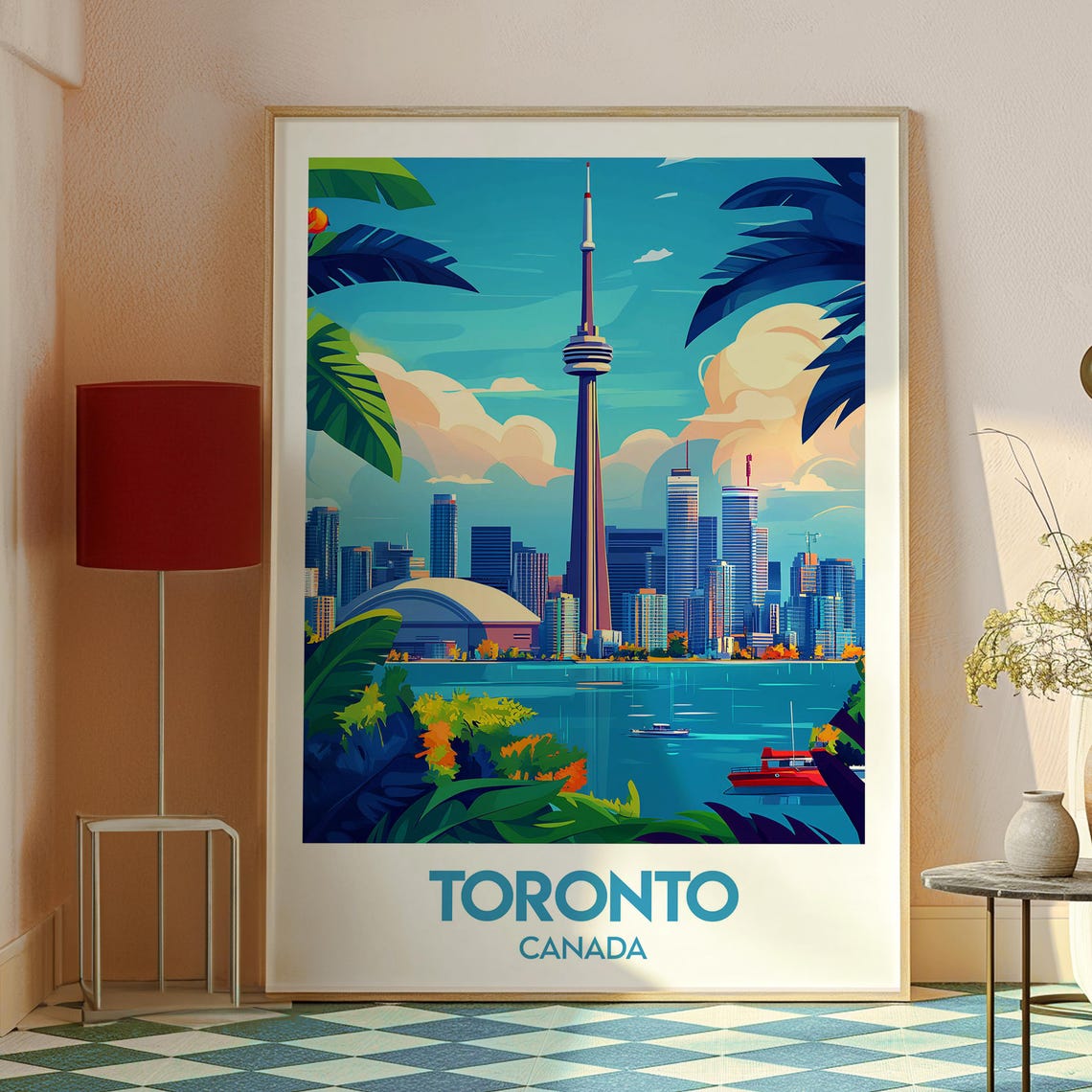 Toronto Canada CN Tower City Skyline Harbor Sunset Travel Poster - Image 2