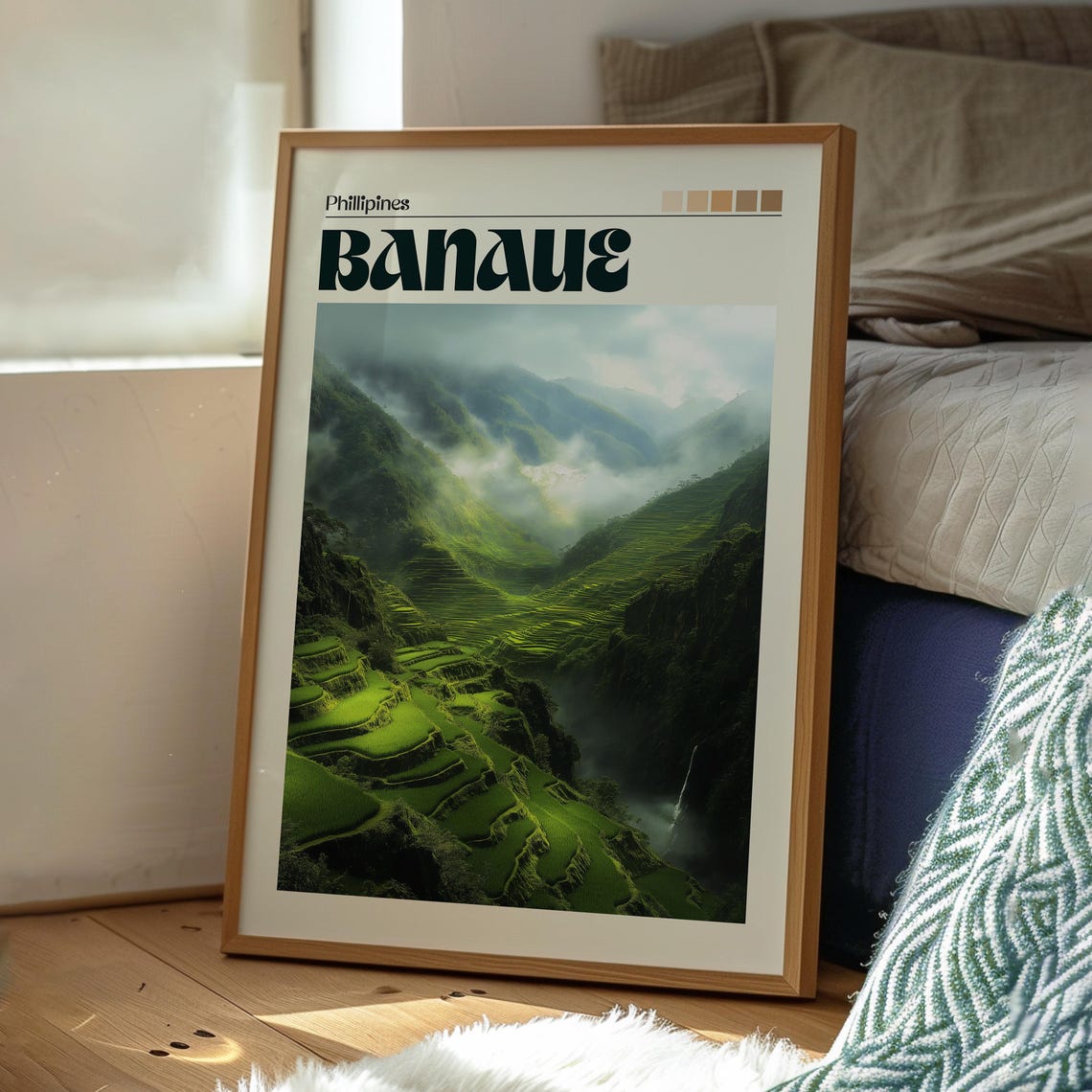 Banaue Philippines Misty Rice Terraces Mountain View Travel Poster - Image 3