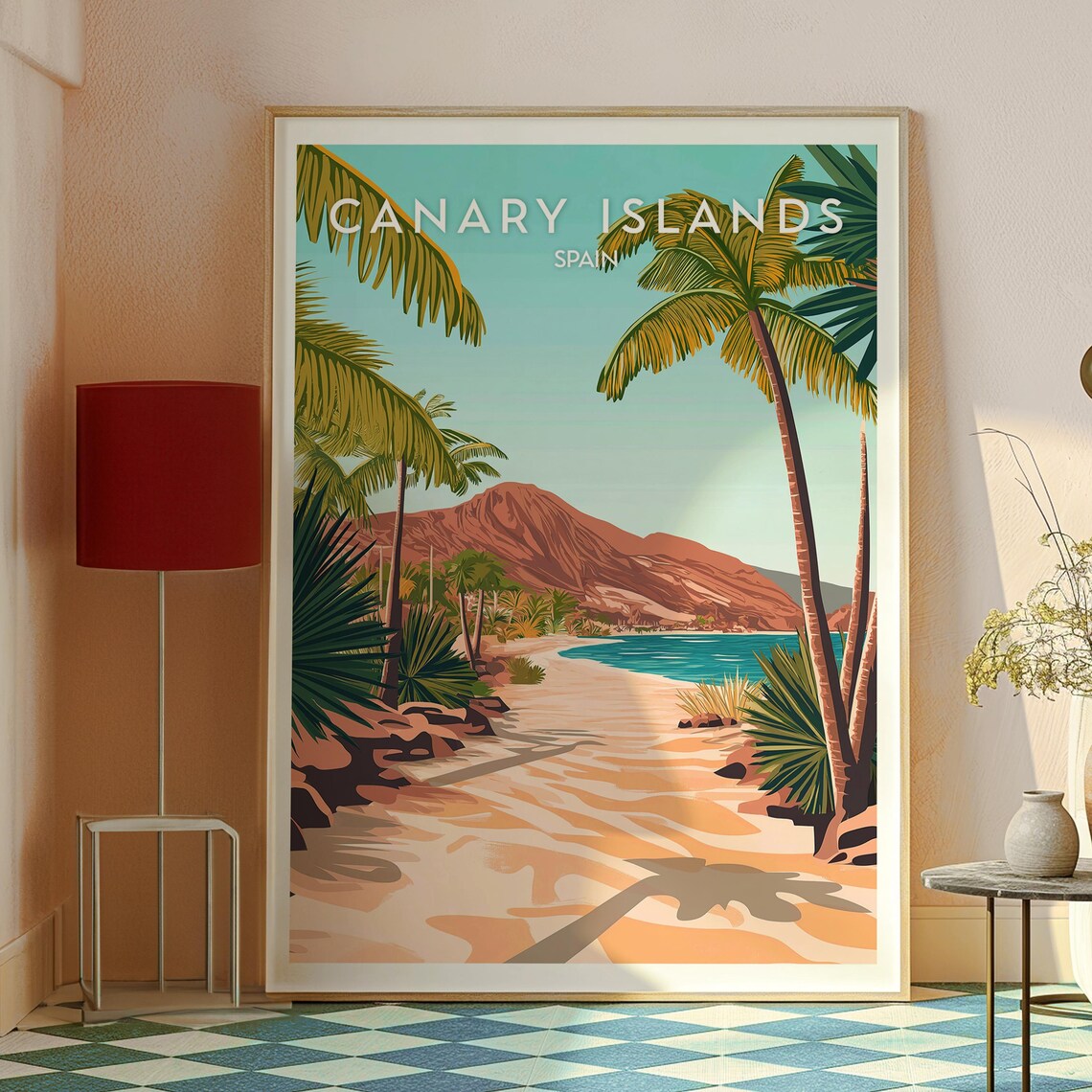 Canary Islands Spain Palm Beach Tropical Coast Travel Poster - Image 3