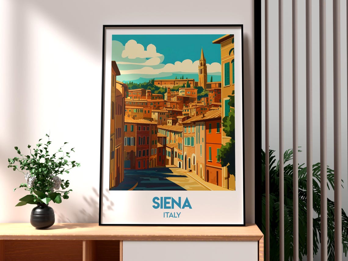 Siena Print Siena Wall Art Italy Poster Italy Travel Wall Art Siena Travel Poster Italy Art Italian Art Siena Italy Poster - Image 3