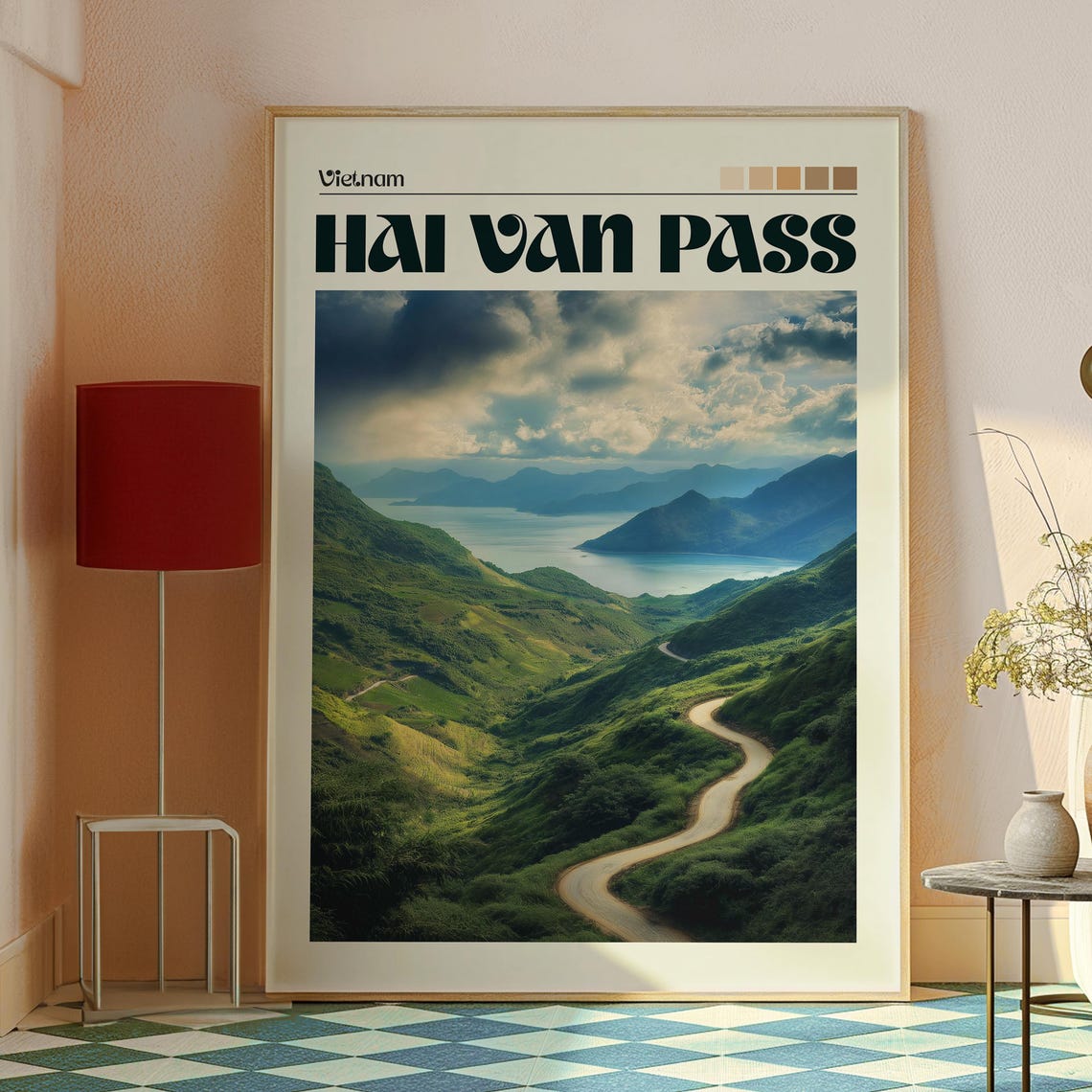 Hai Van Pass Vietnam Dramatic Winding Coastal Mountain Sea Poster - Image 2
