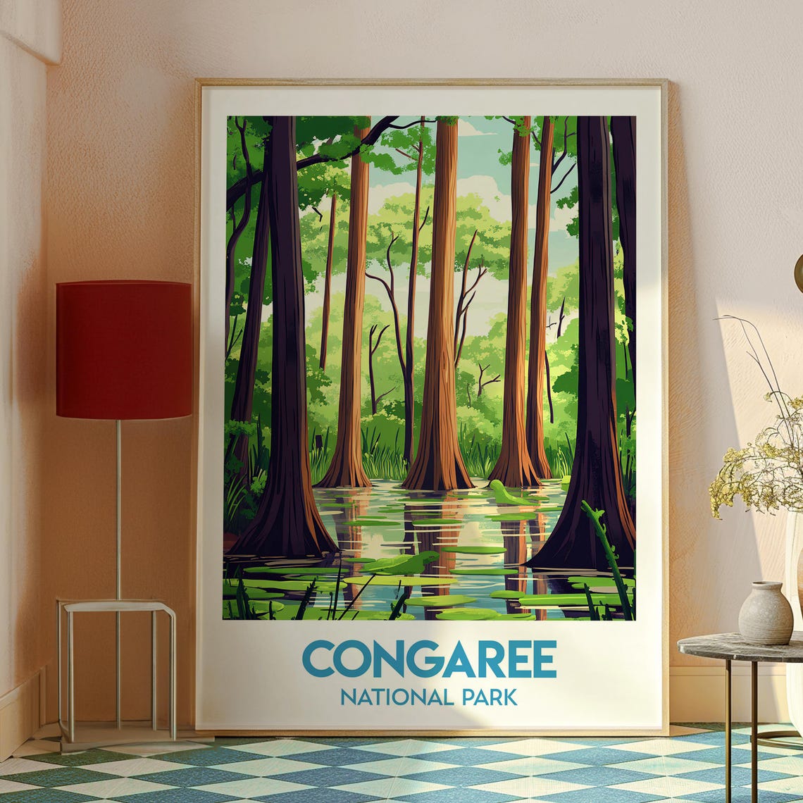 Congaree National Park Old Growth Swamp Forest Travel Poster - Image 2