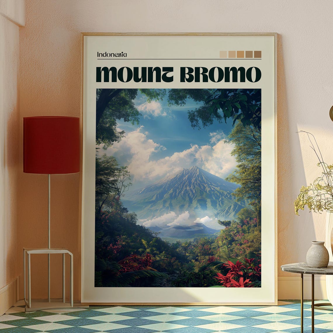 Mount Bromo Travel Print Hiking Wall Art East Java Indonesia Poster Backpacking Gift - Image 2