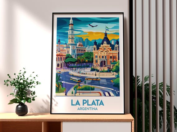 La Plata Travel Print Argentina Wall Art Buenos Aires Poster Gift For Traveller