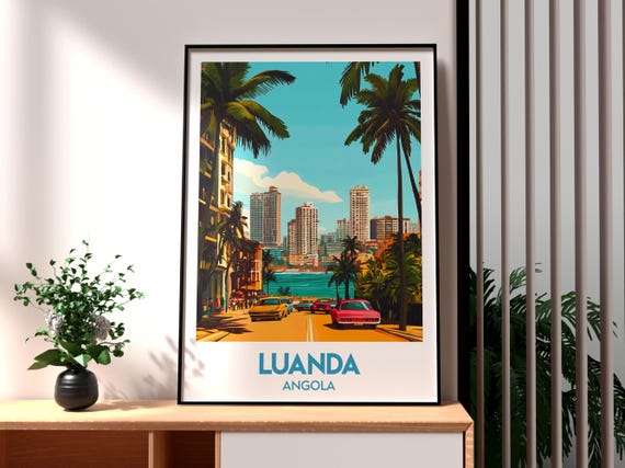 Luanda Poster Angola Print Travel Wall Art Africa African Wildlife City