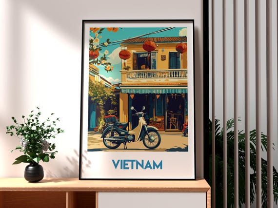 Vietnam Print Wall Art Hanoi Poster Travel Backpacking Ho Chi Minh Ha Giang