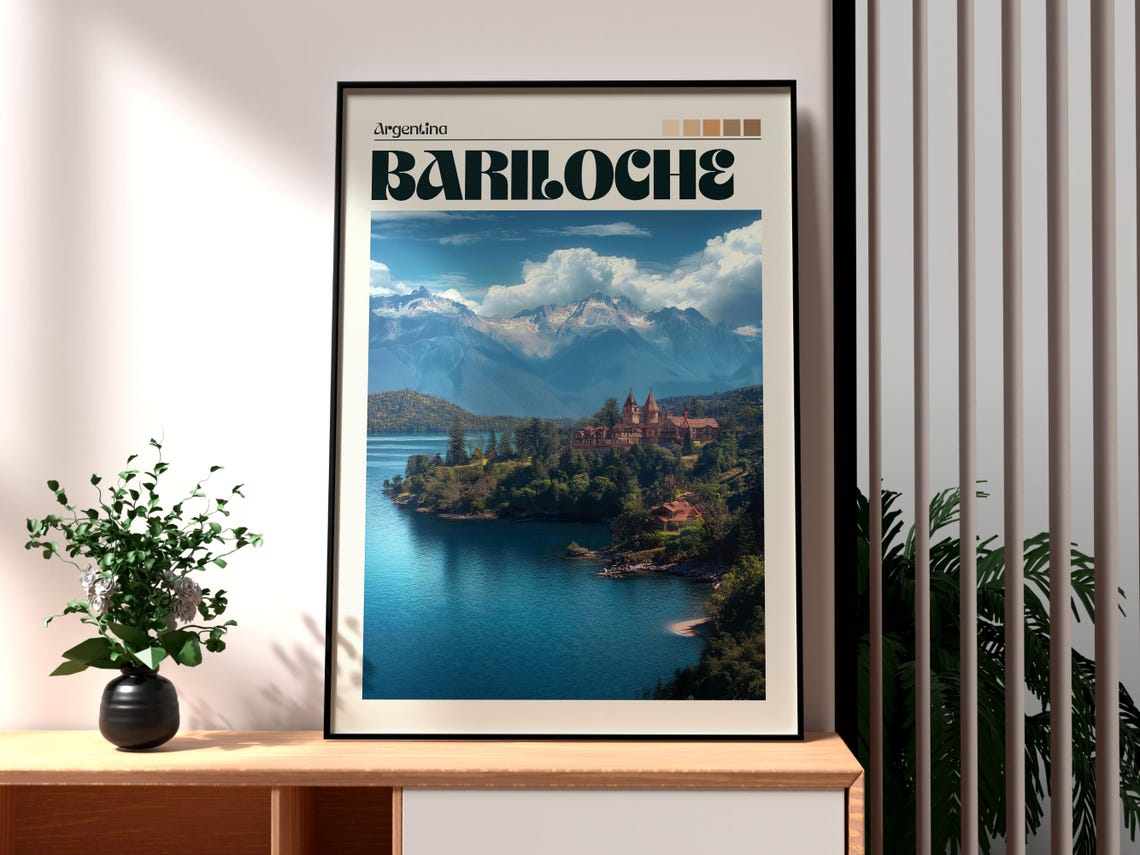 Bariloche Travel Print Argentina Wall Art South America Poster Mountains