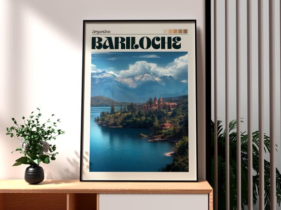 Bariloche Travel Print Argentina Wall Art South America Poster Mountains