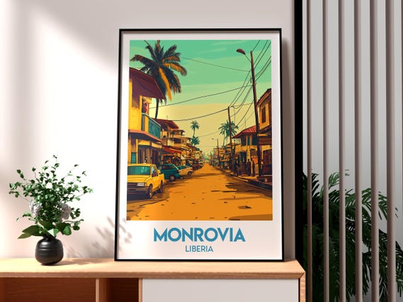 Monrovia Poster Liberia Print Travel Art Africa Wildlife