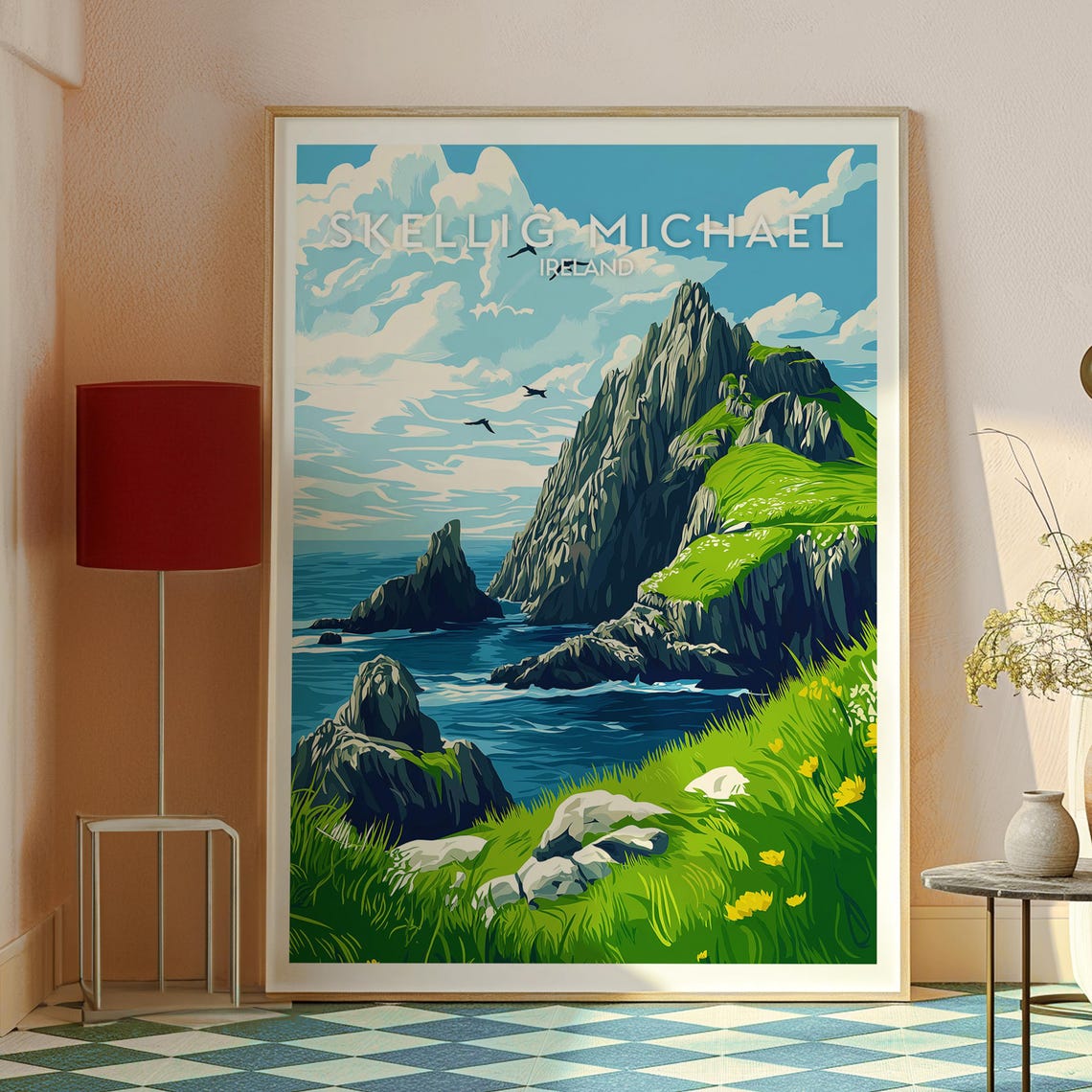 Skellig Michael Ireland Dramatic Sea Cliffs Coastal Travel Poster - Image 2