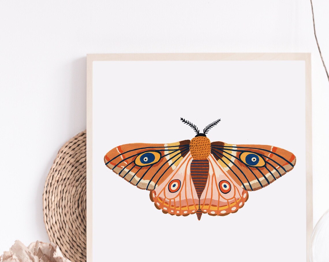 Autumn Moth Art Print, Woodland Nursery Decor - Image 4