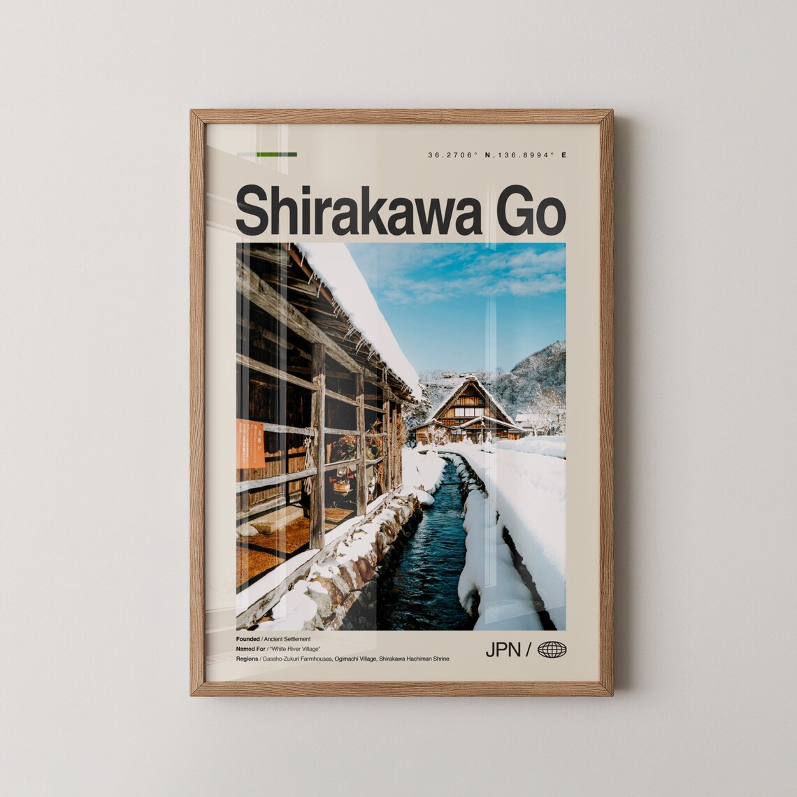 Shirakawa Go Japan Winter Snow Village Gassho House Photo Poster