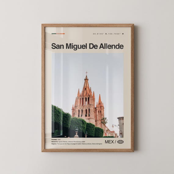San Miguel De Allende Print Mexico Wall Art Poster Photo Parroquia