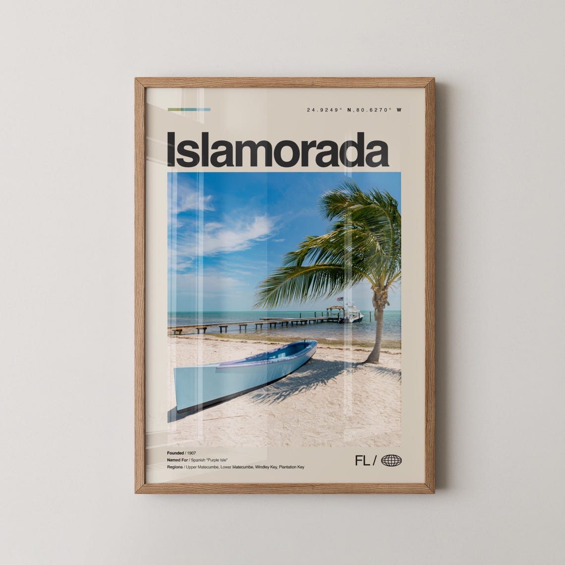 Islamorada Florida Keys Vintage Travel Poster Retro Beach Scene