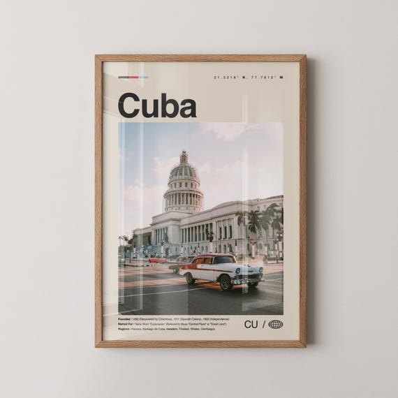 Print No 1 Wall Art Poster Photo Decor Country Havana Cuban Caribbean