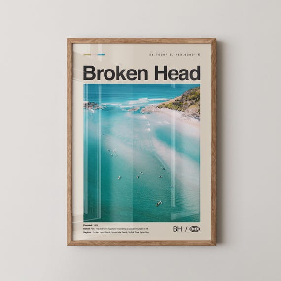 Broken Print Black And White Wall Art Poster Photo Dcor Map