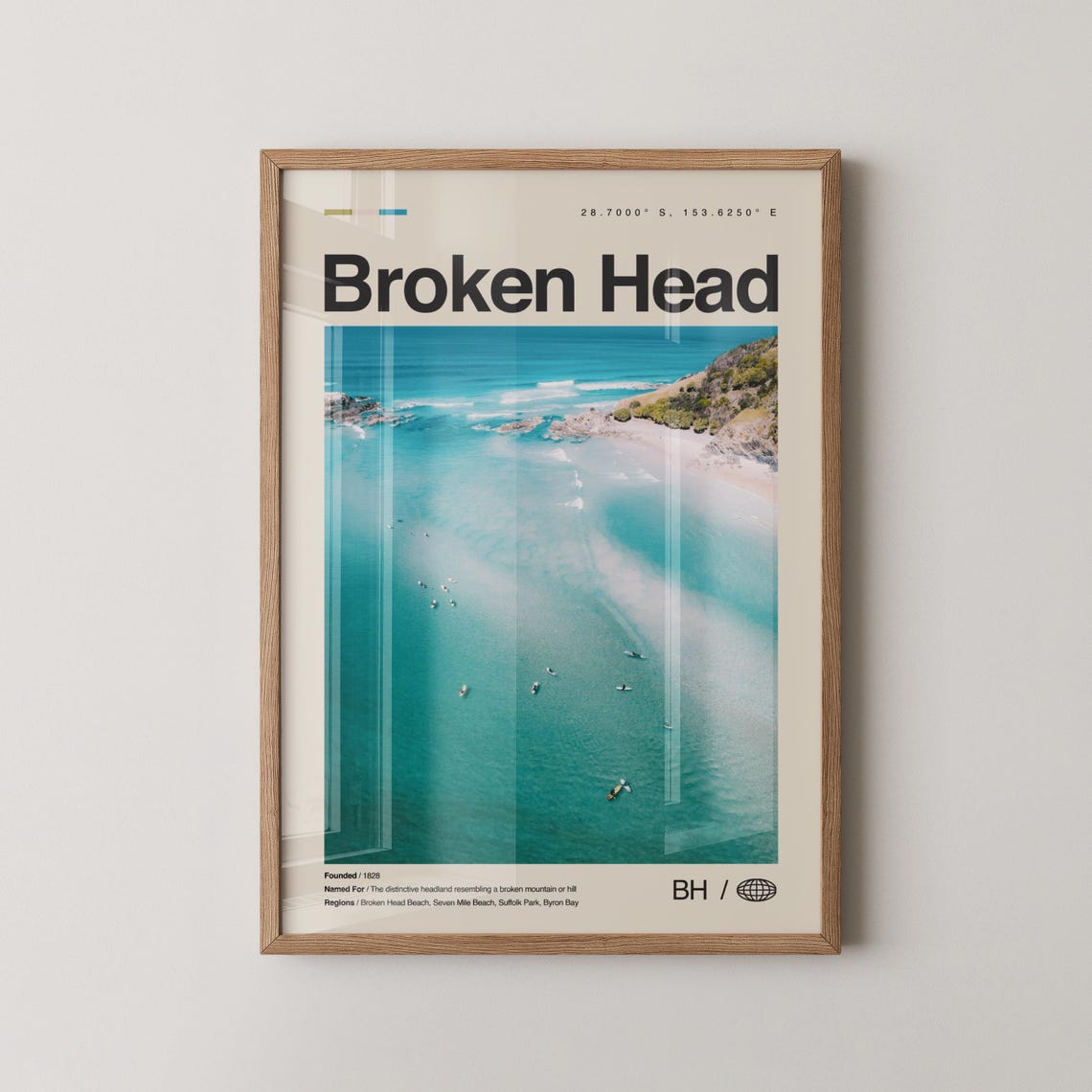 Broken Print Black And White Wall Art Poster Photo Dcor Map
