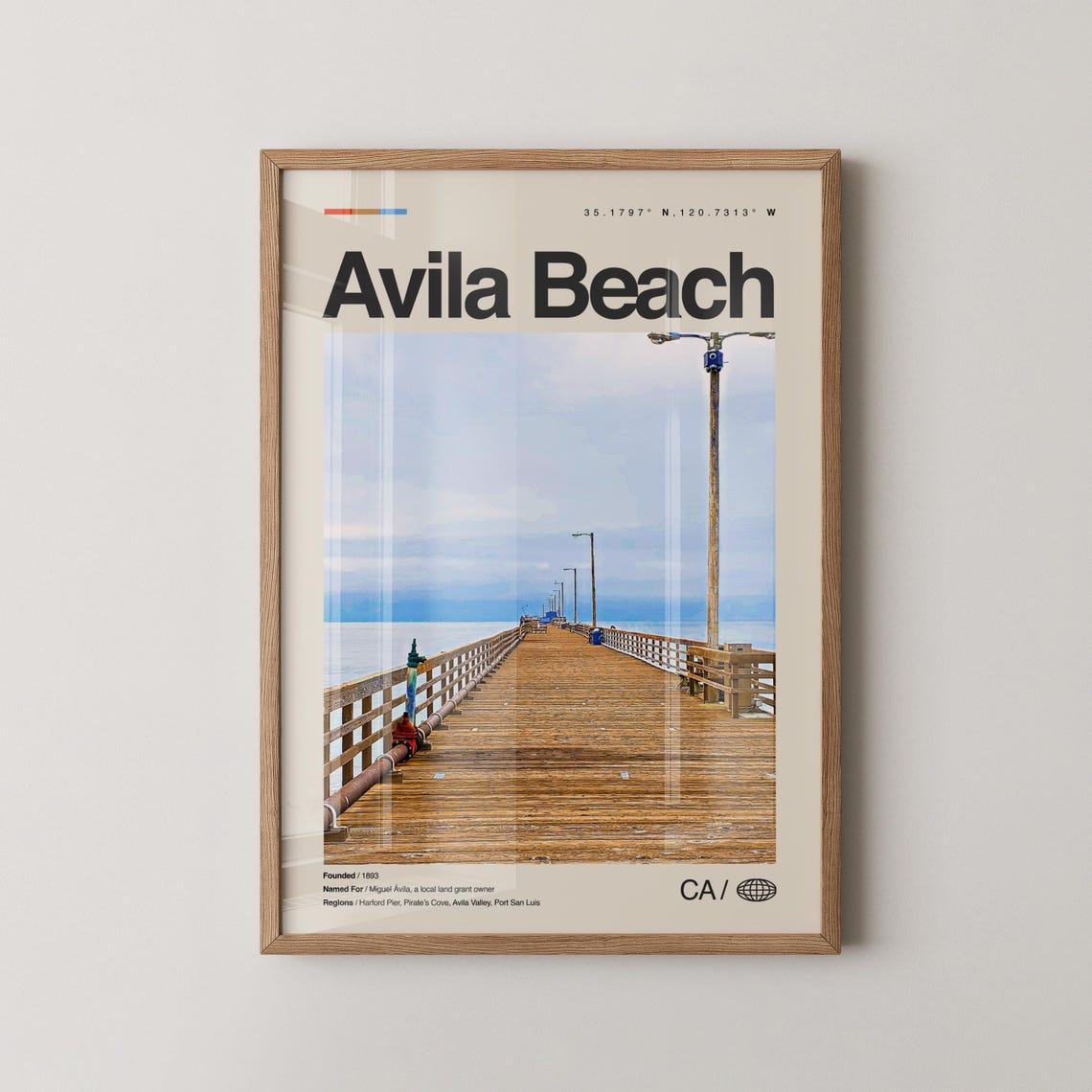 Avila Beach California Wooden Pier Pacific Ocean Photo Art Poster