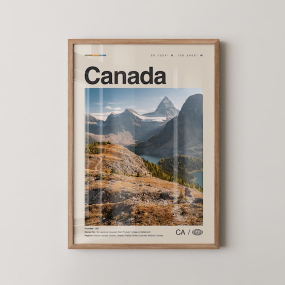 Canada Rocky Mountain Wilderness Landscape Photo Poster With Mountain Facts